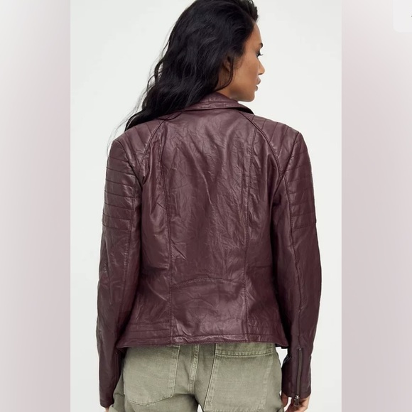 Free People I’ll Be Around Leather Jacket - Picture 4 of 5